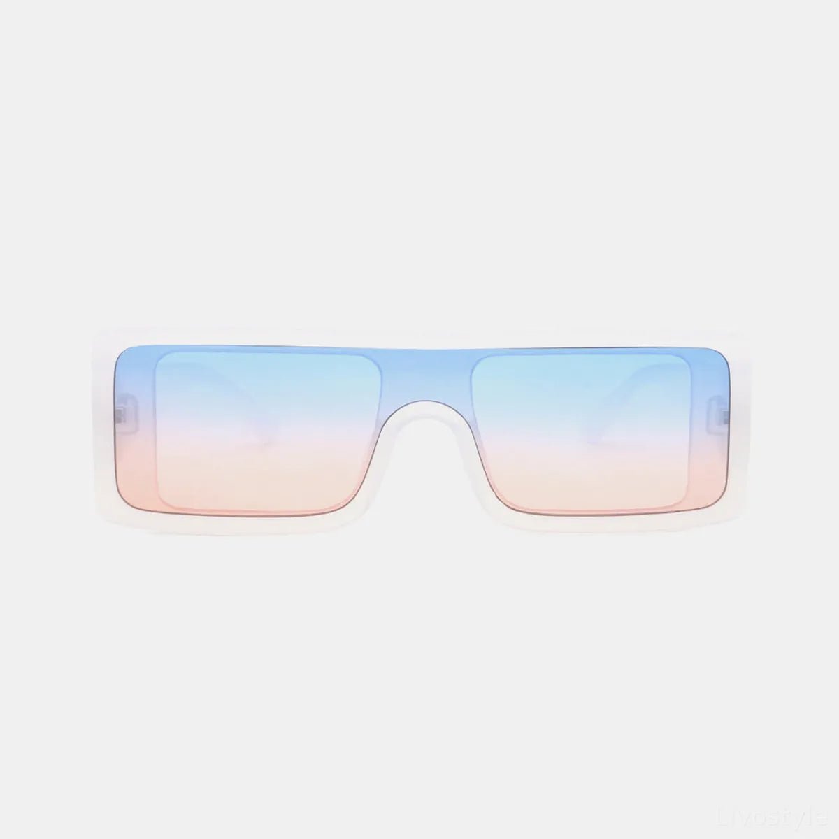 Oversized Rectangle Sunglasses with Ombre Gradient Lenses