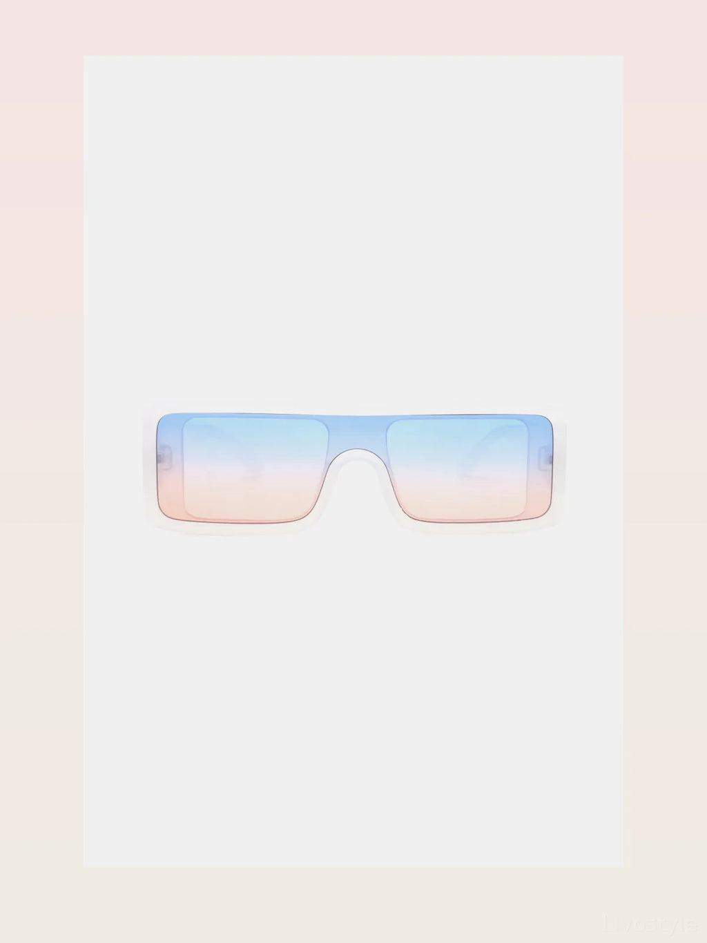 Oversized Rectangle Sunglasses with Ombre Gradient Lenses