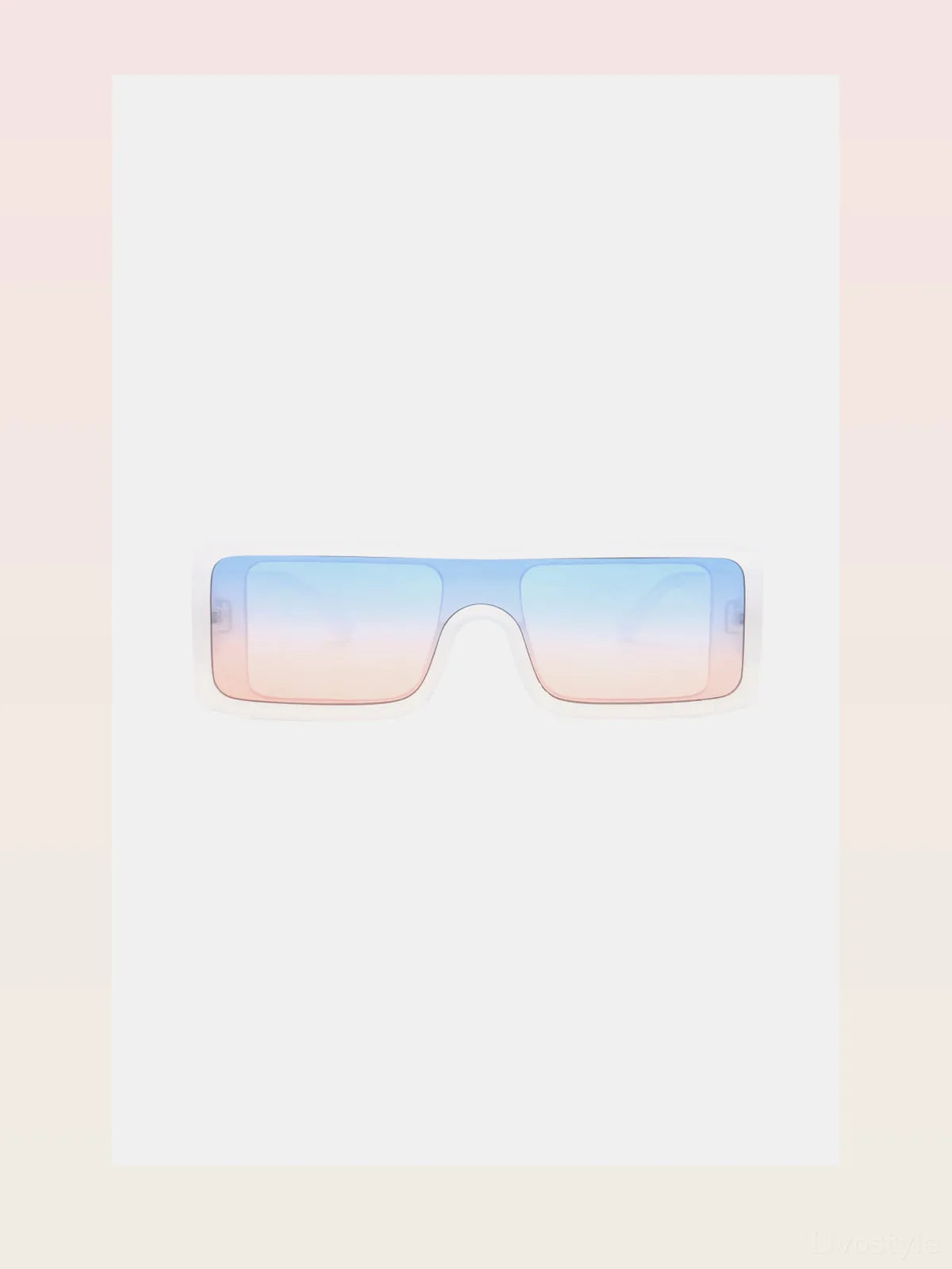 Oversized Rectangle Sunglasses with Ombre Gradient Lenses