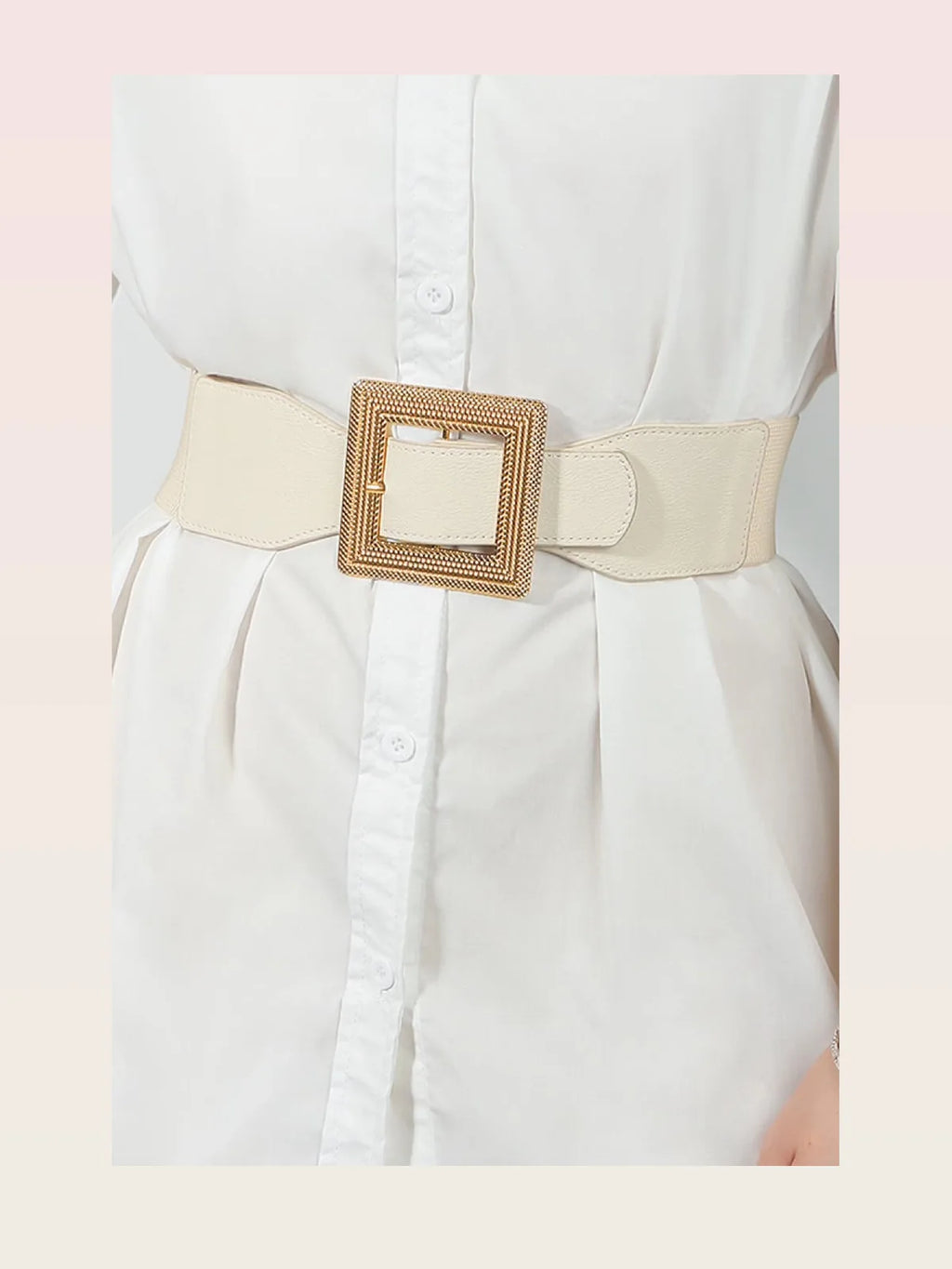 Casual PU Leather Belt with Statement Buckle