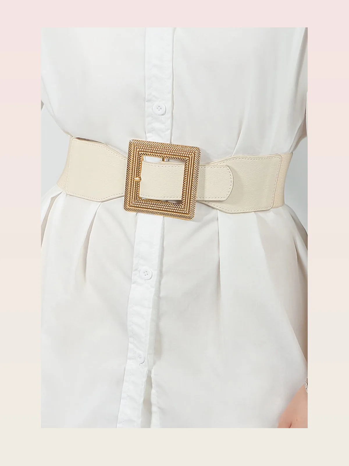 Casual PU Leather Belt with Statement Buckle