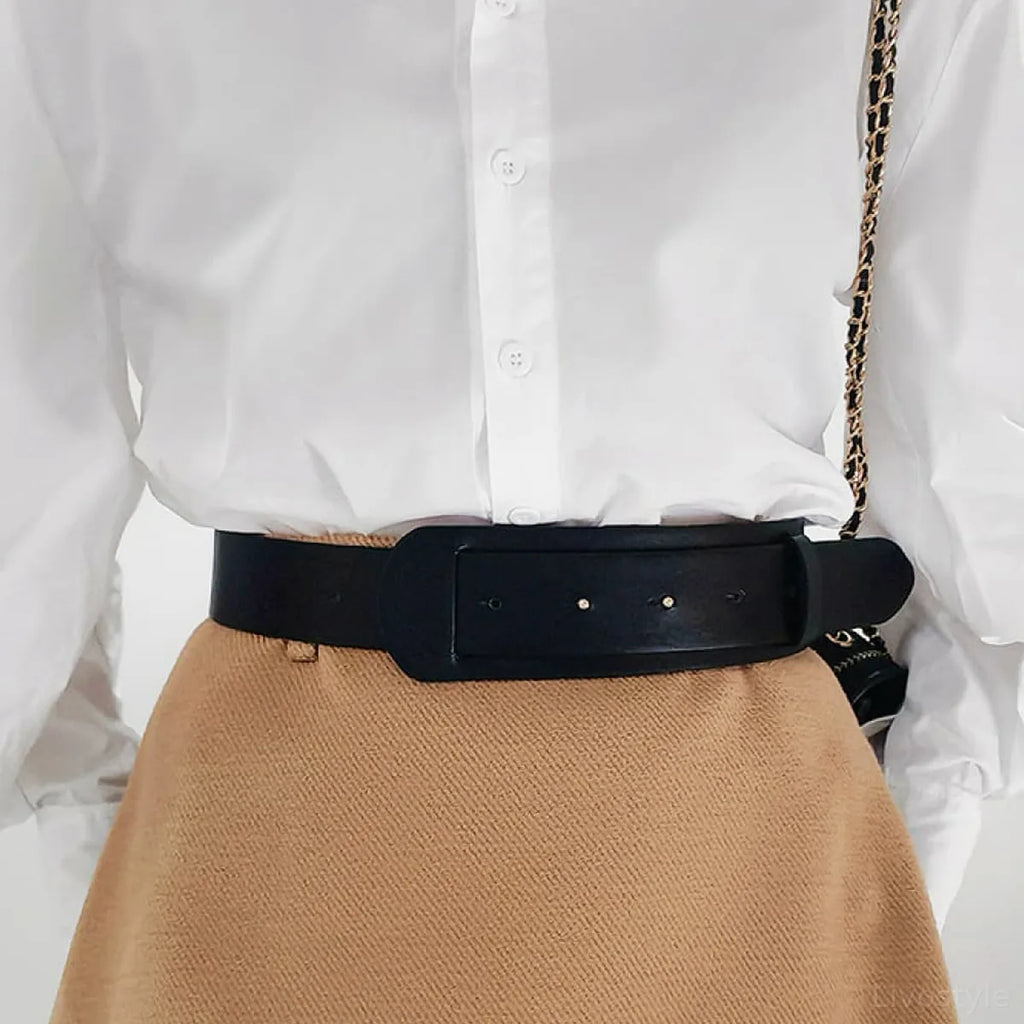 Belted A-Line PU Leather Belt
