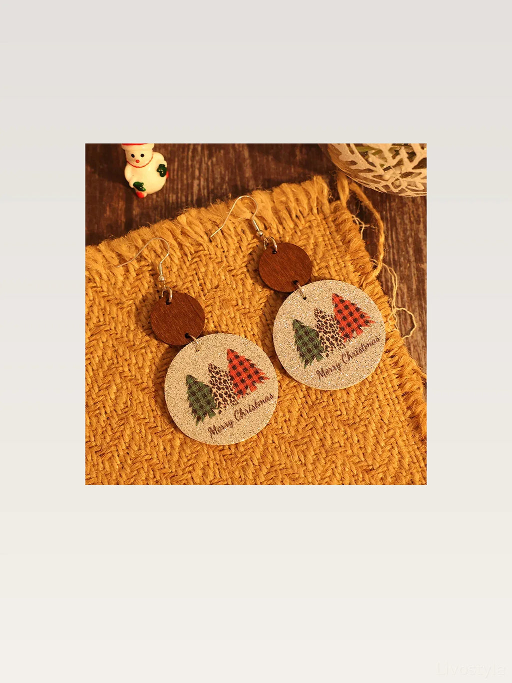 PU Leather Christmas Tree Earrings