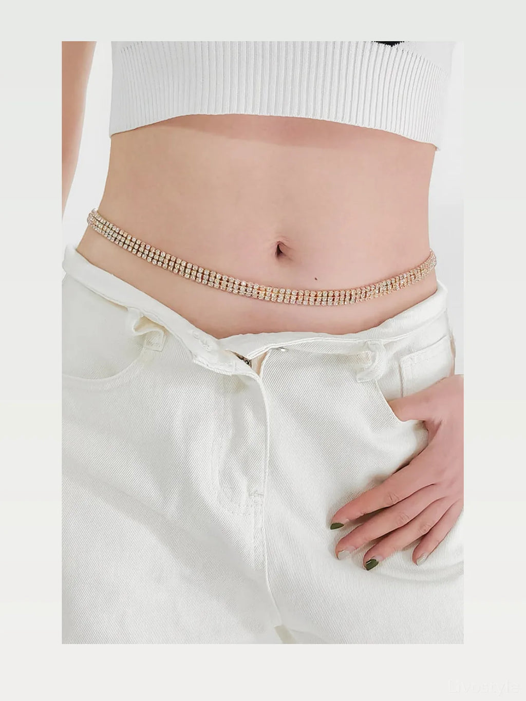 Rhinestone Alloy Waist Chain Belt