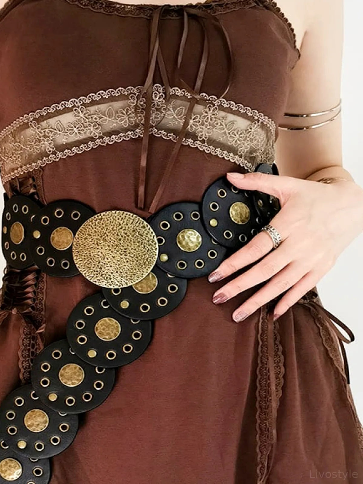 Round Shape PU Leather Belt