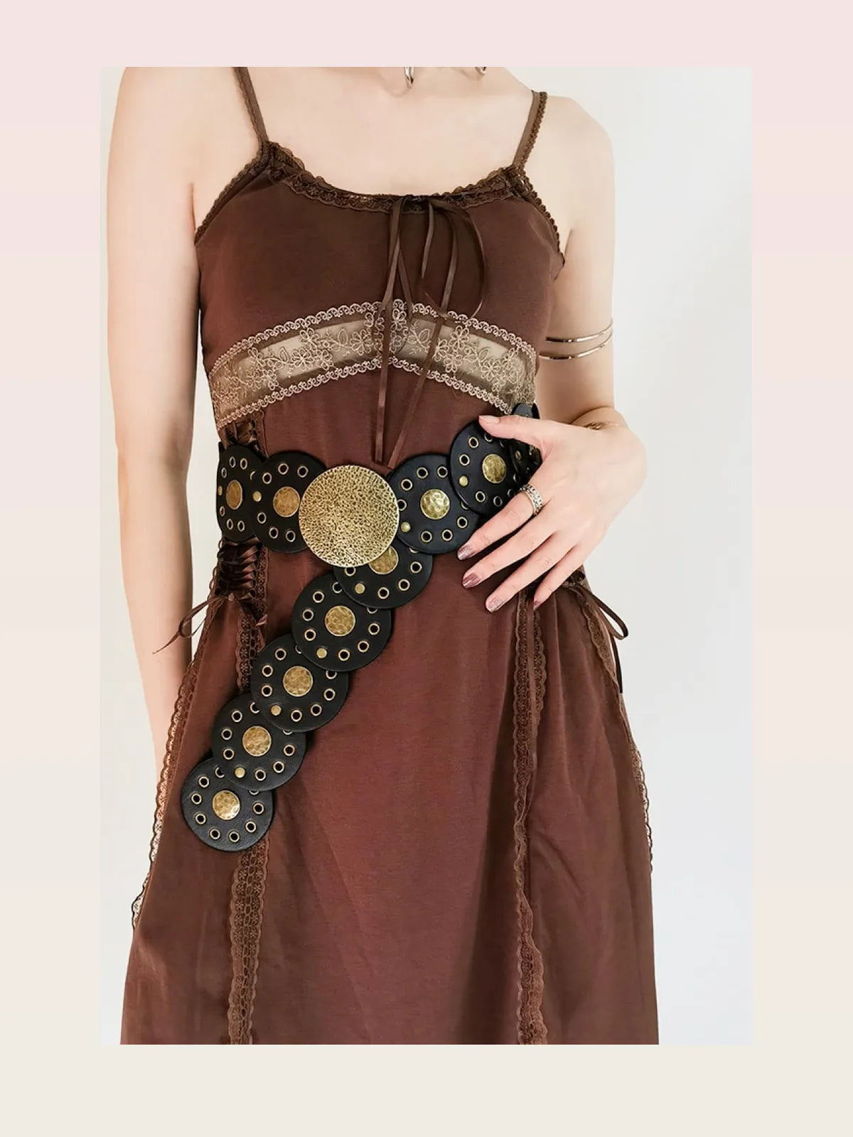 Round Shape PU Leather Belt