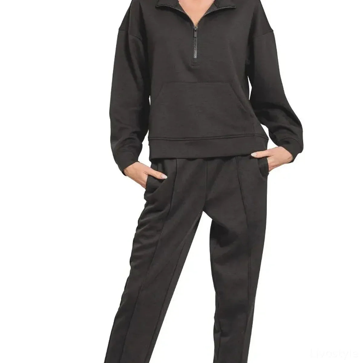 Scuba Quarter-Zip Sweatshirt and Joggers Set