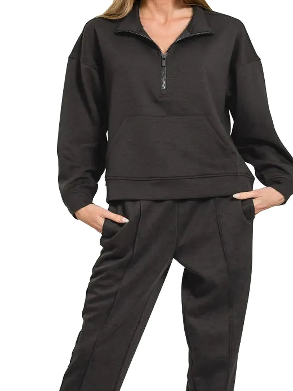 Scuba Quarter-Zip Sweatshirt and Joggers Set