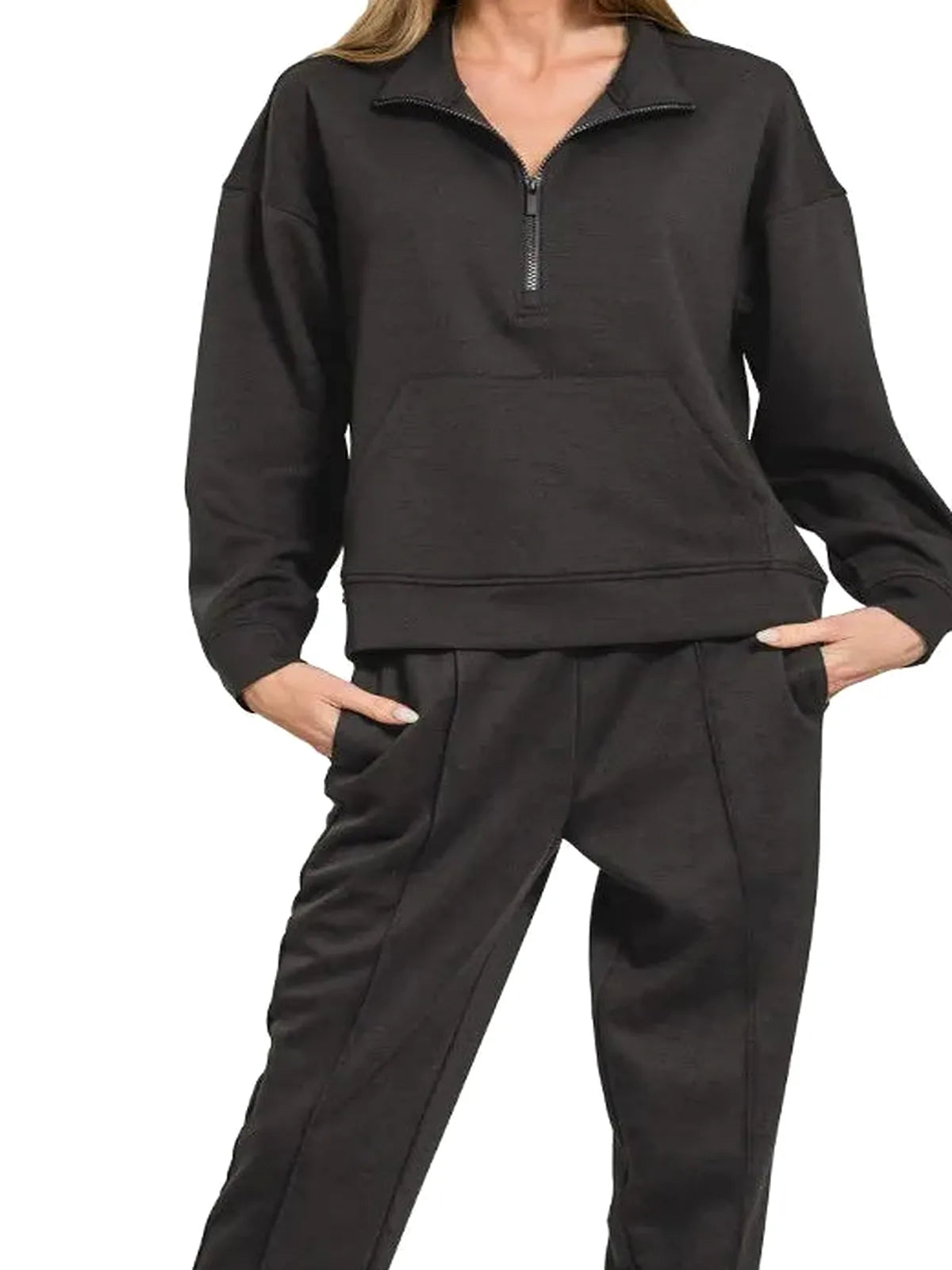 Scuba Quarter-Zip Sweatshirt and Joggers Set