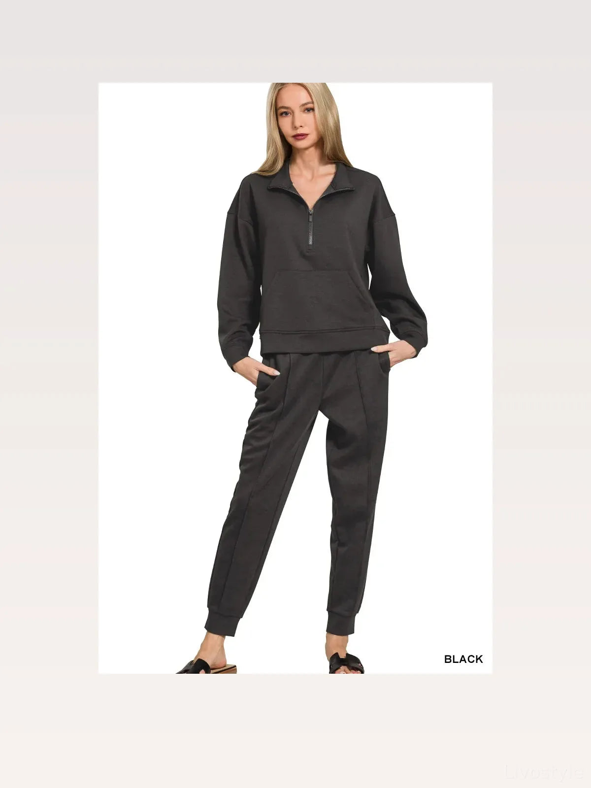Scuba Quarter-Zip Sweatshirt and Joggers Set