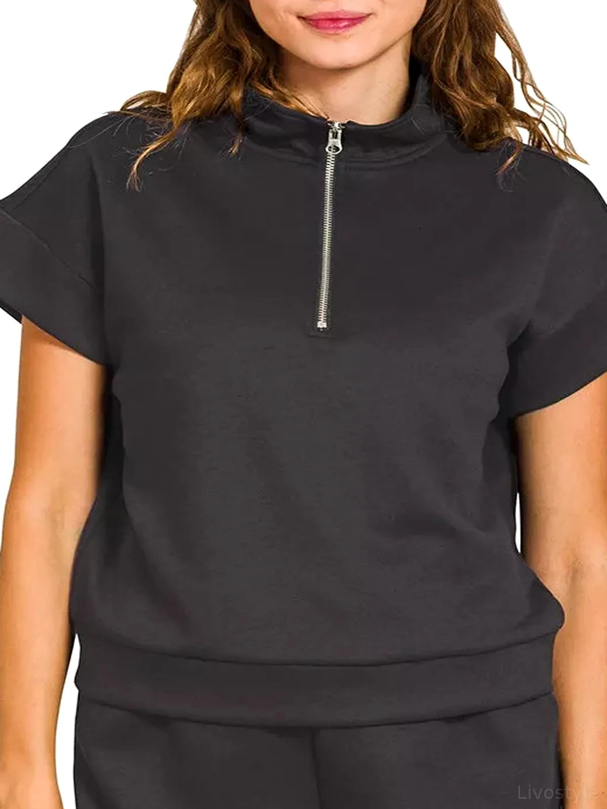 Scuba High Neck Half Zip Top and Dolphin Shorts Set