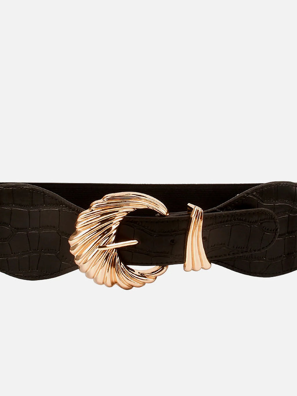 Shell Alloy Buckle Elastic Belt