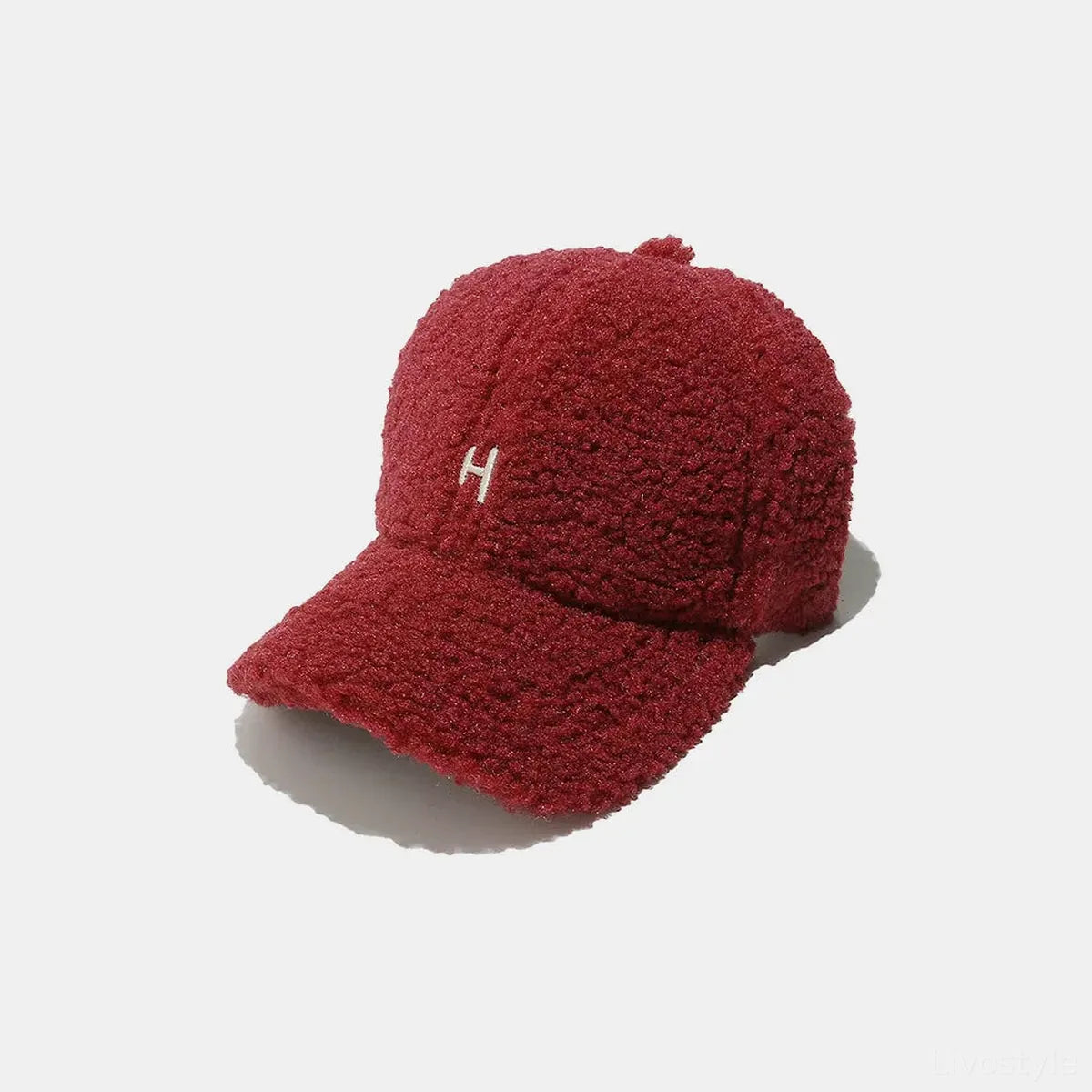 Sherpa Baseball Cap with Embroidered Letter H