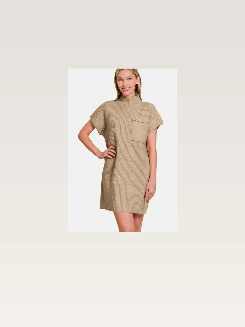Short Sleeve Ribbed Sweater Mini Dress