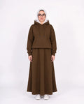 SITRA Women's Casual Hooded Maxi Skirt Set