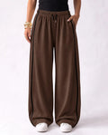 SITRA Women's Casual Retro Oversize Piped Wide Pants