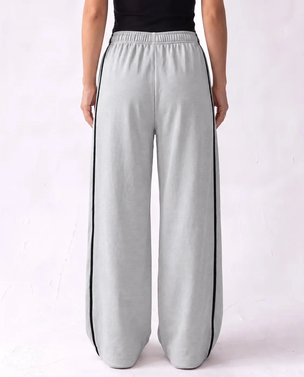 SITRA Women's Casual Retro Oversize Piped Wide Pants
