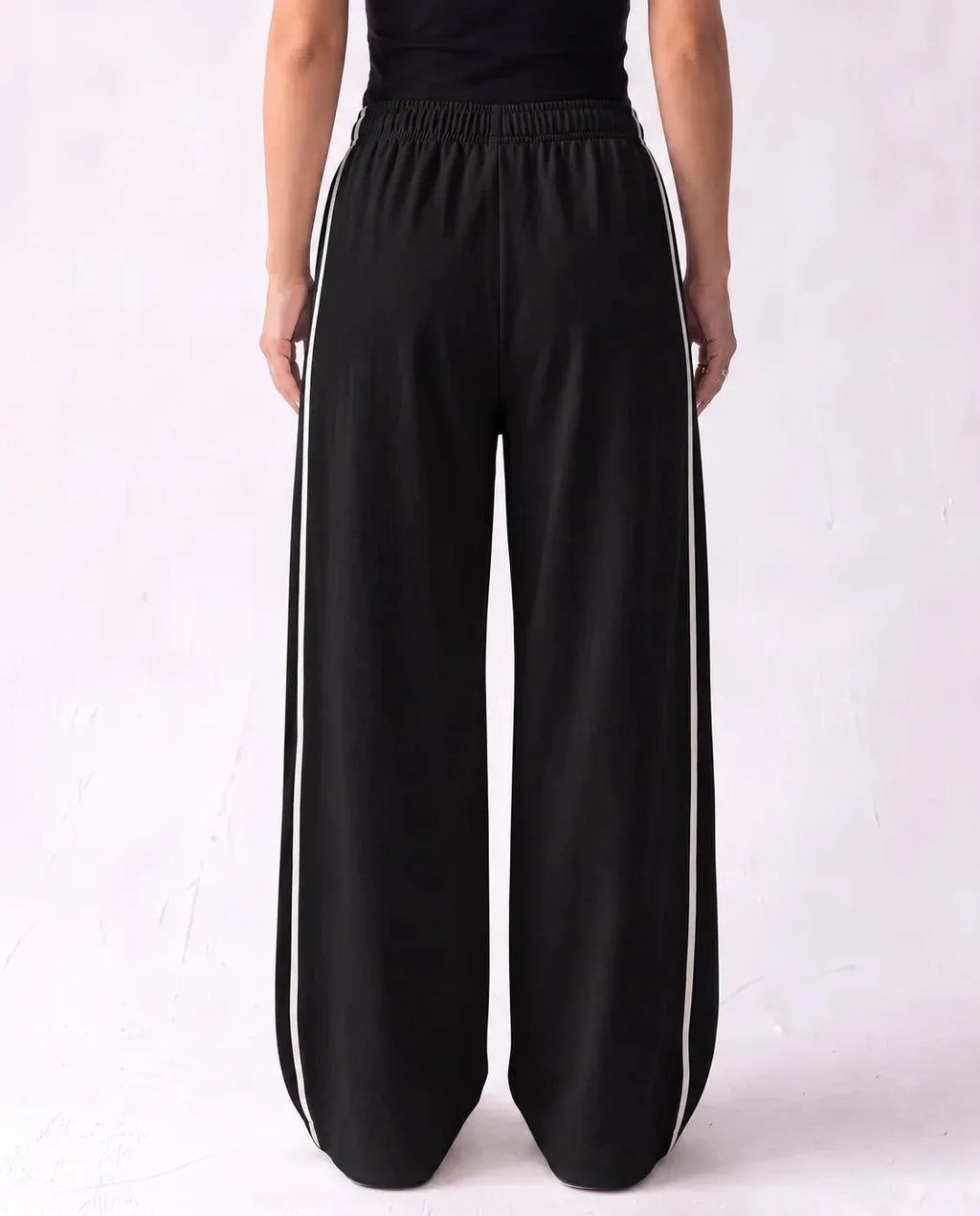 SITRA Women's Casual Retro Oversize Piped Wide Pants