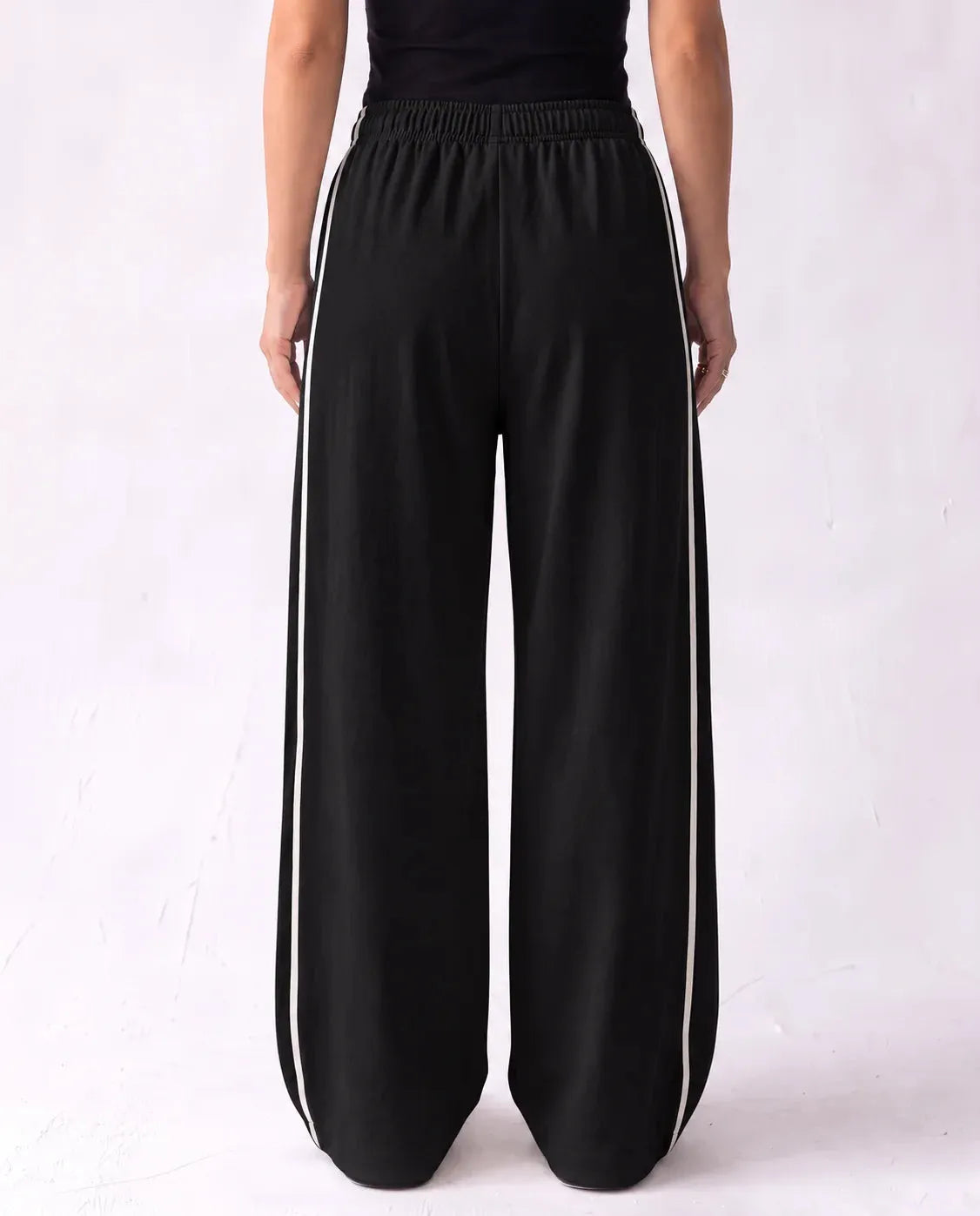 SITRA Women's Casual Retro Oversize Piped Wide Pants