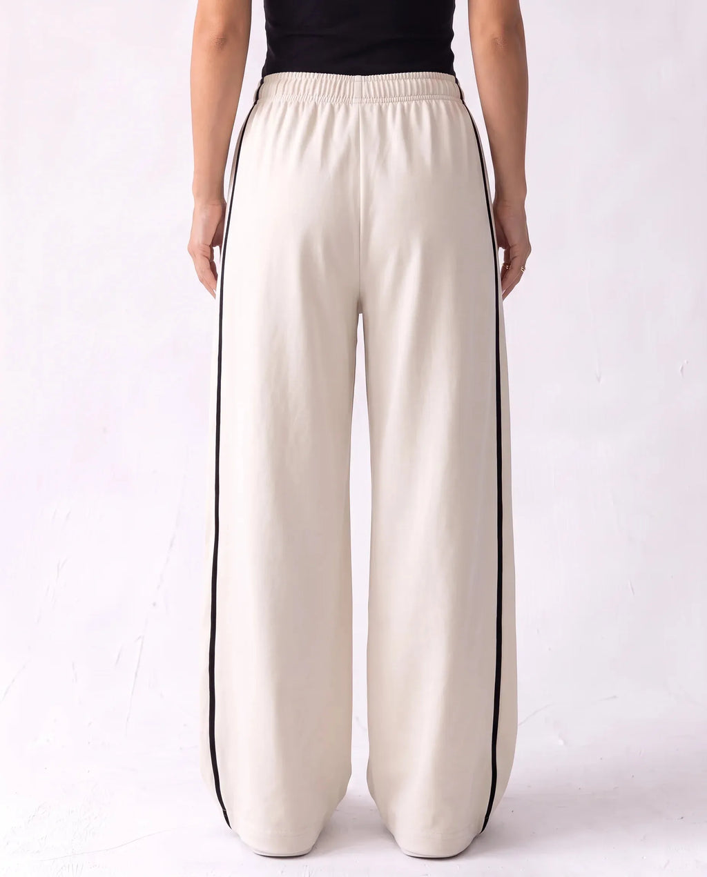 SITRA Women's Casual Retro Oversize Piped Wide Pants