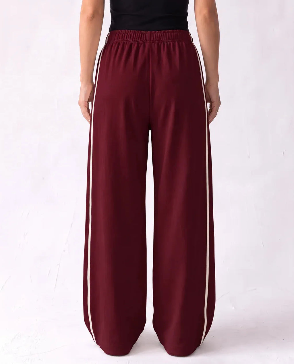 SITRA Women's Casual Retro Oversize Piped Wide Pants