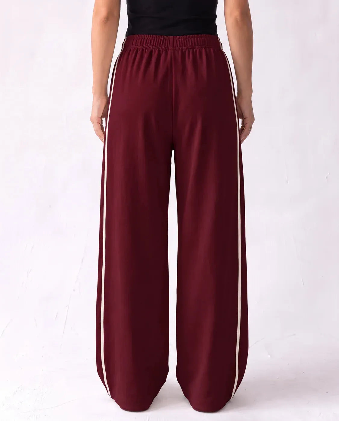 SITRA Women's Casual Retro Oversize Piped Wide Pants