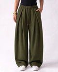 SITRA Women's Casual Retro Oversize Pleat Wide Pants