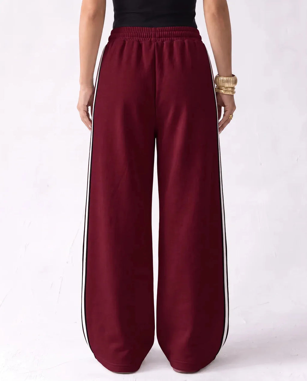 SITRA Women's Casual Retro Stripe Wide Pants