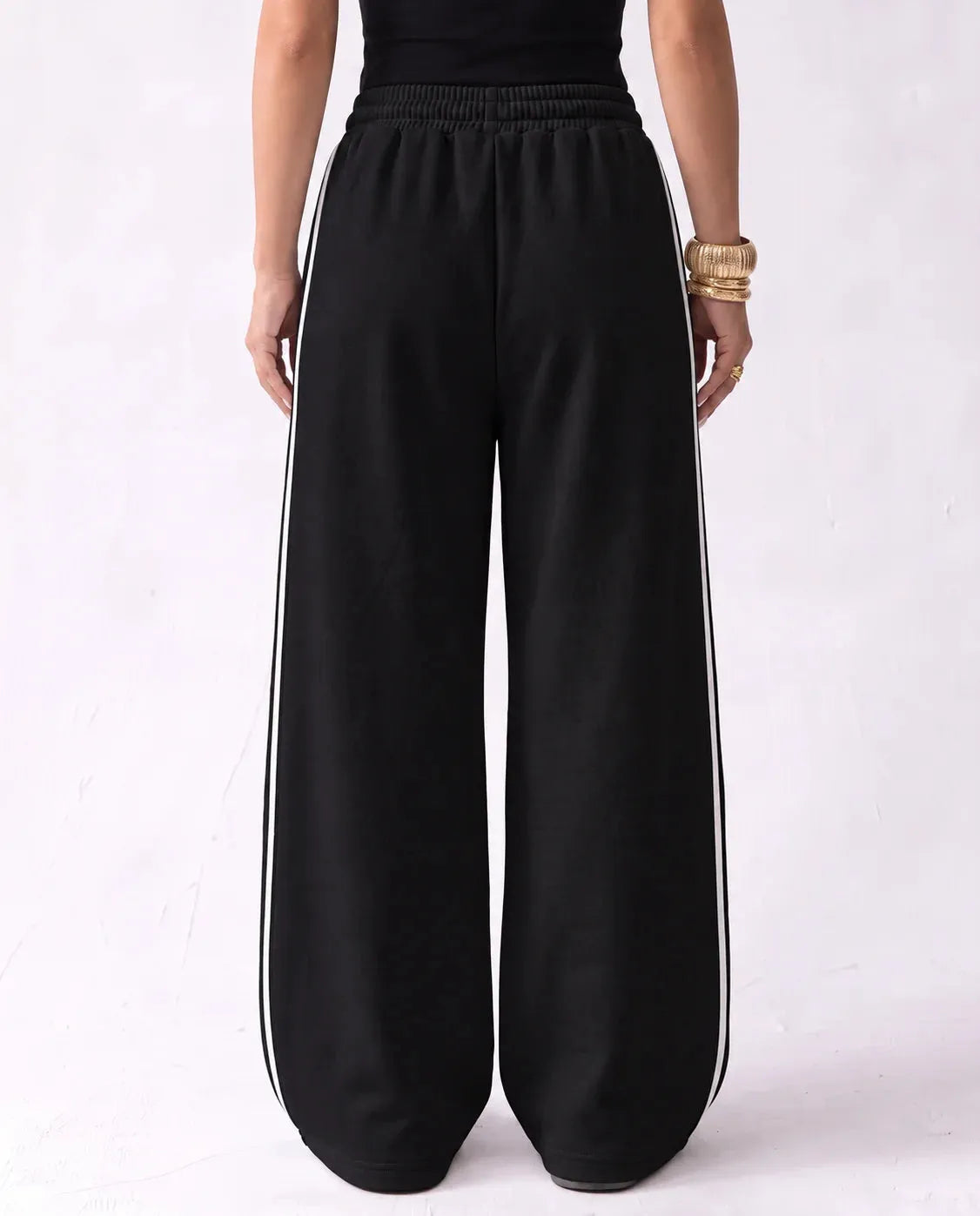 SITRA Women's Casual Retro Stripe Wide Pants