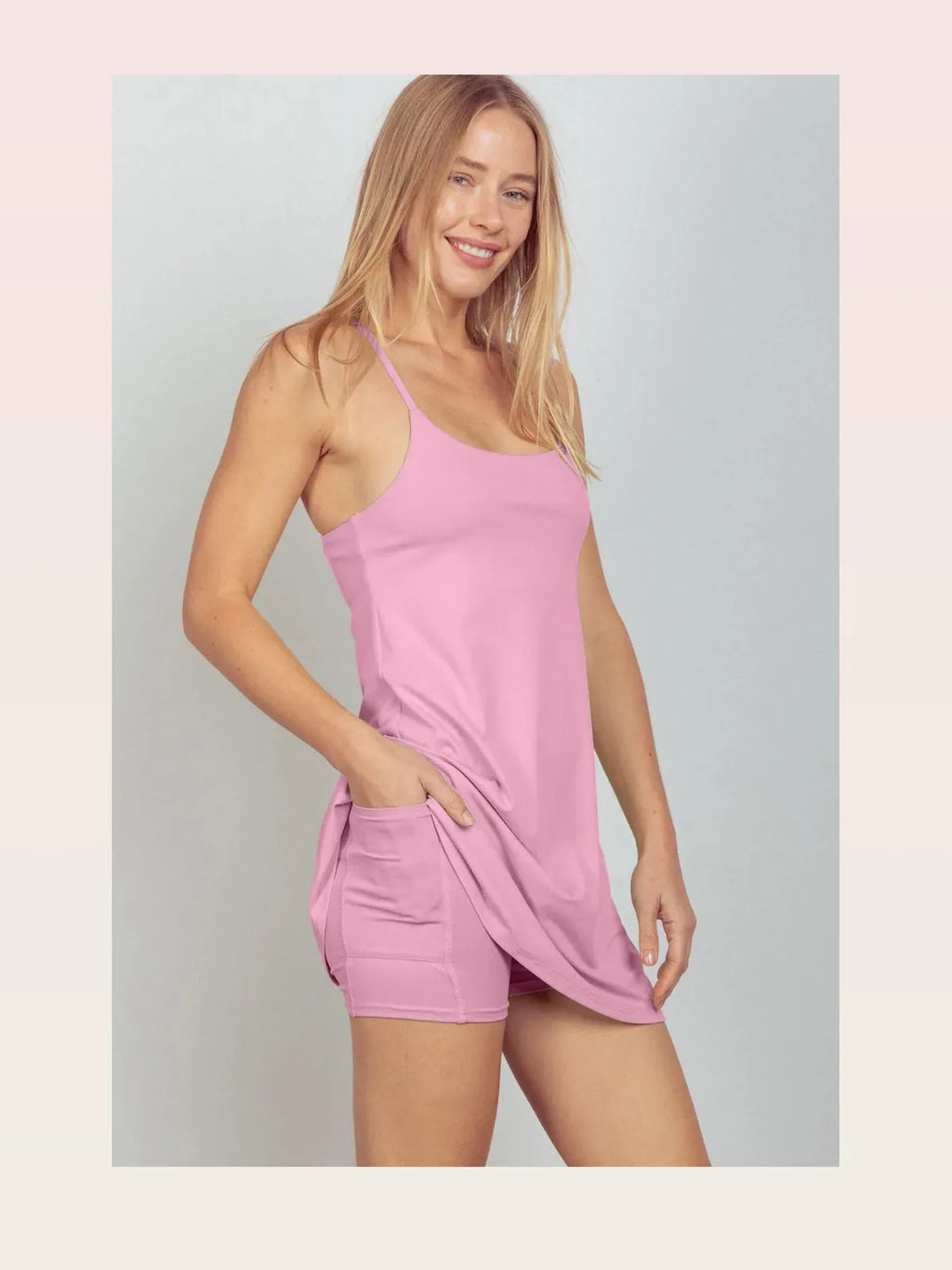 Sleeveless Active Tennis Dress with Built-In Unitard Liner