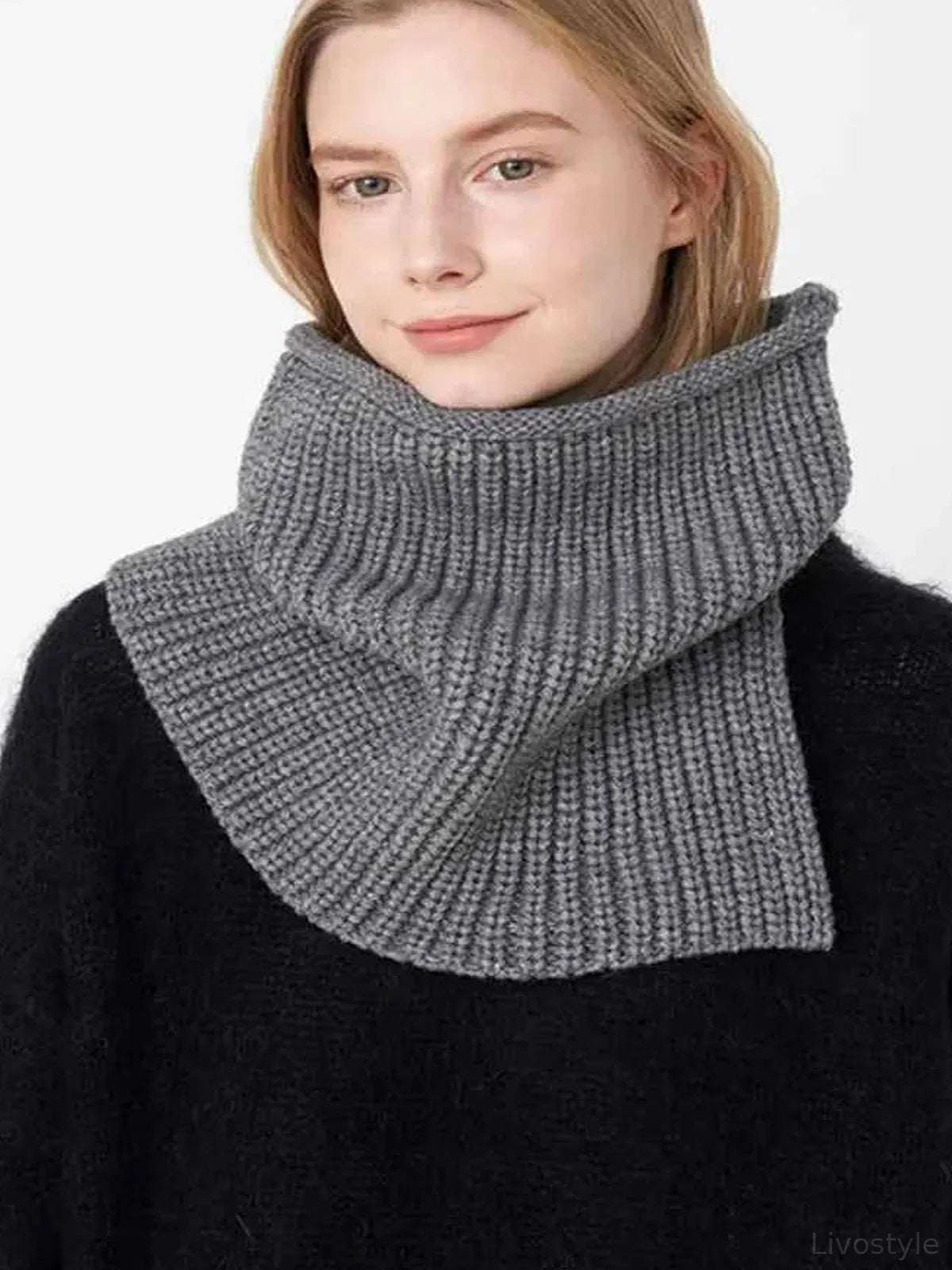 Slit Pullover Knit Scarf