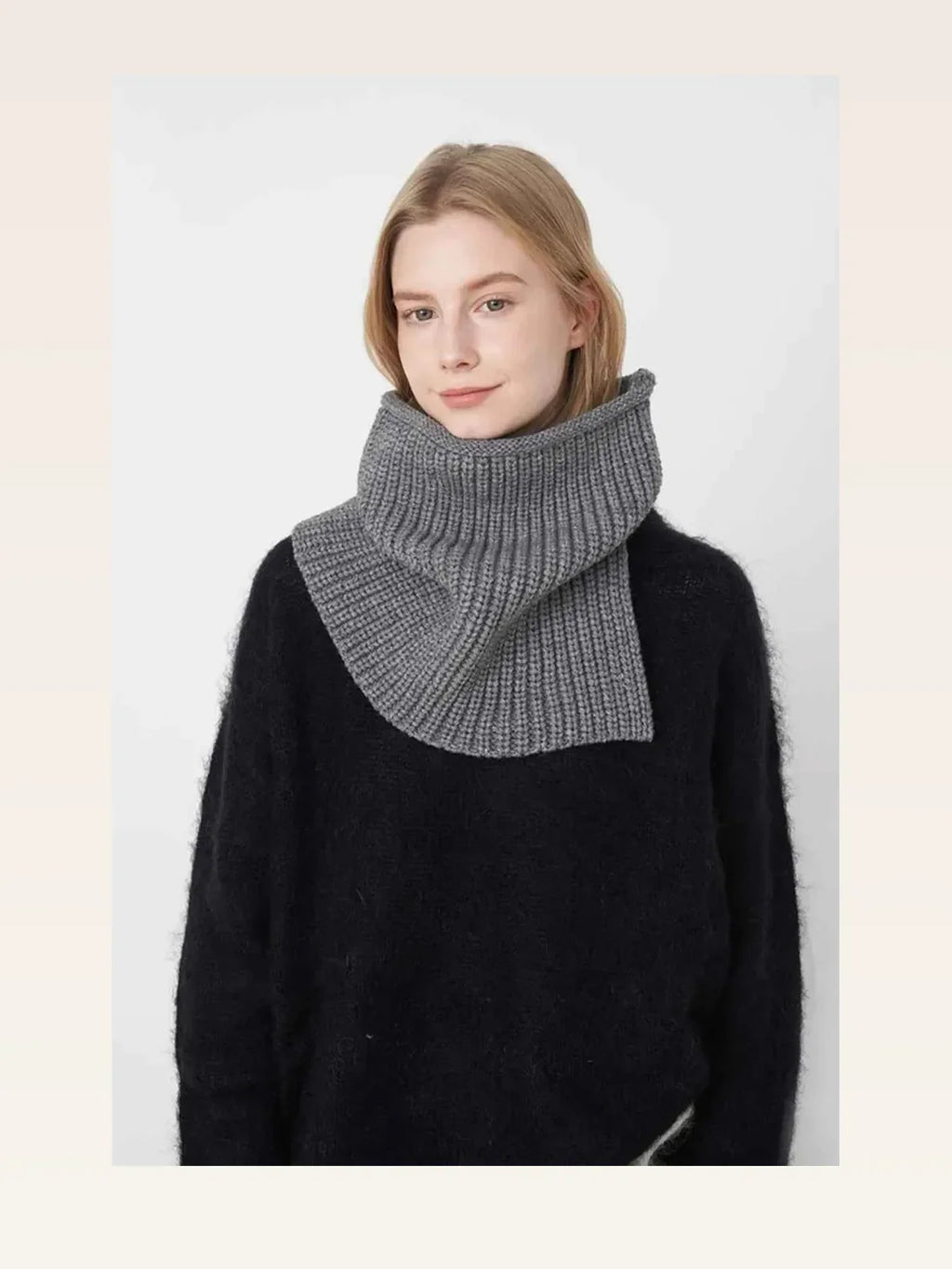 Slit Pullover Knit Scarf