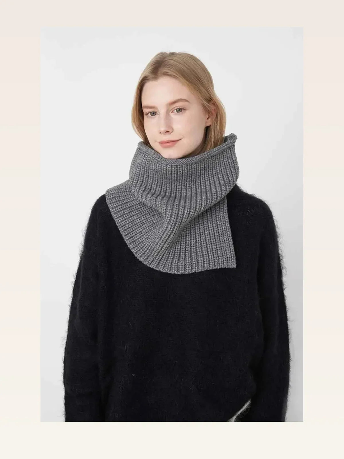 Slit Pullover Knit Scarf