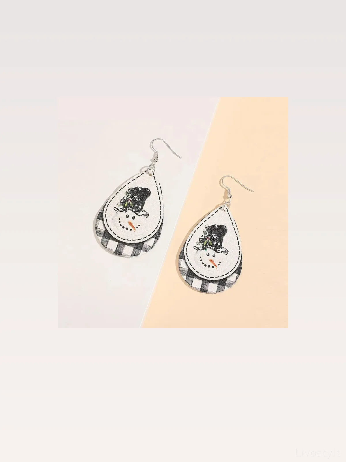Snowman PU Leather Dangle Earrings