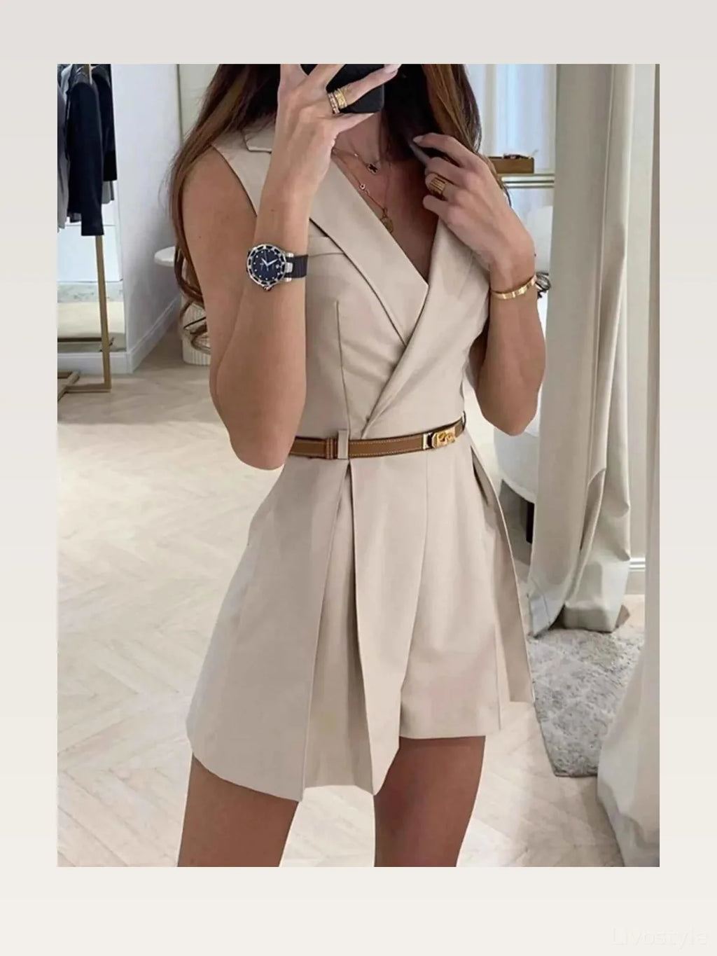 Solid Sleeveless Surplice V-Neck Romper