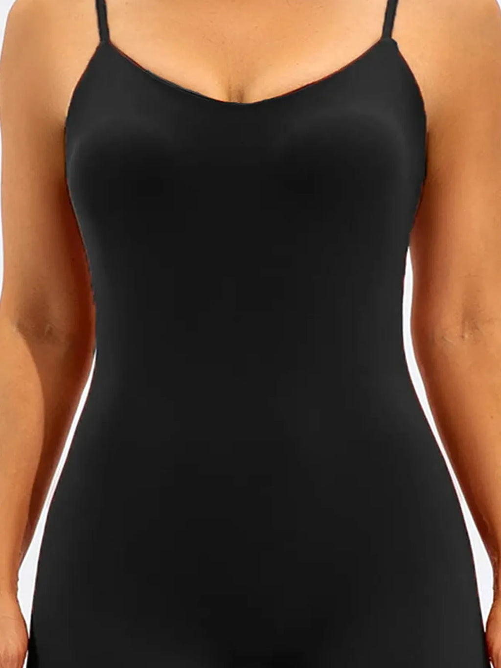 Spaghetti Strap V-Neck Active Romper