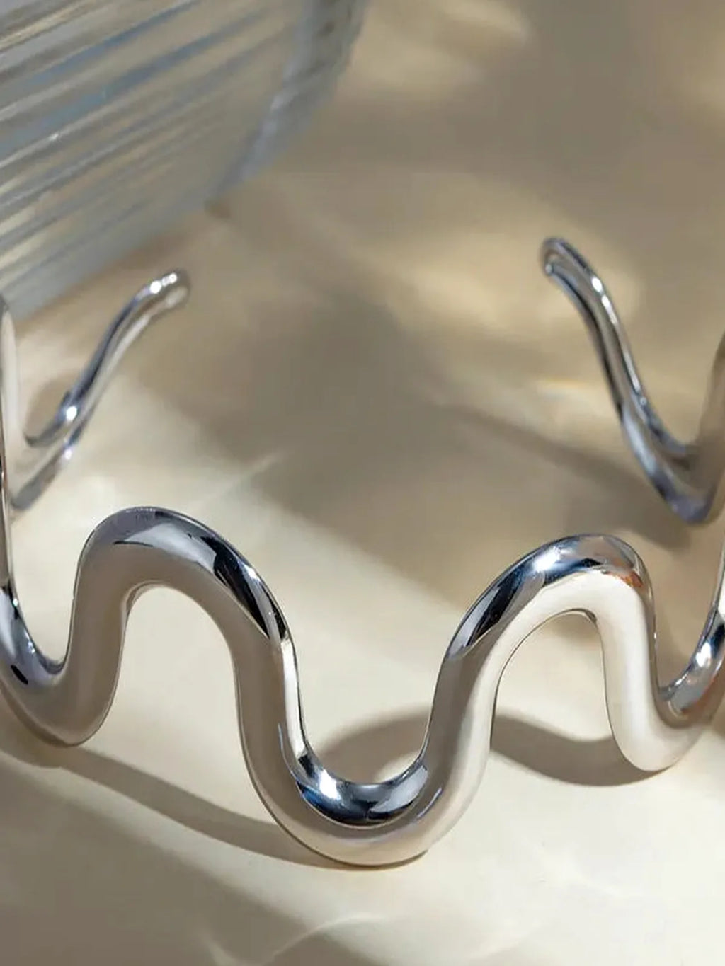 Stainless Steel Wave Shape Cuff Bracelet