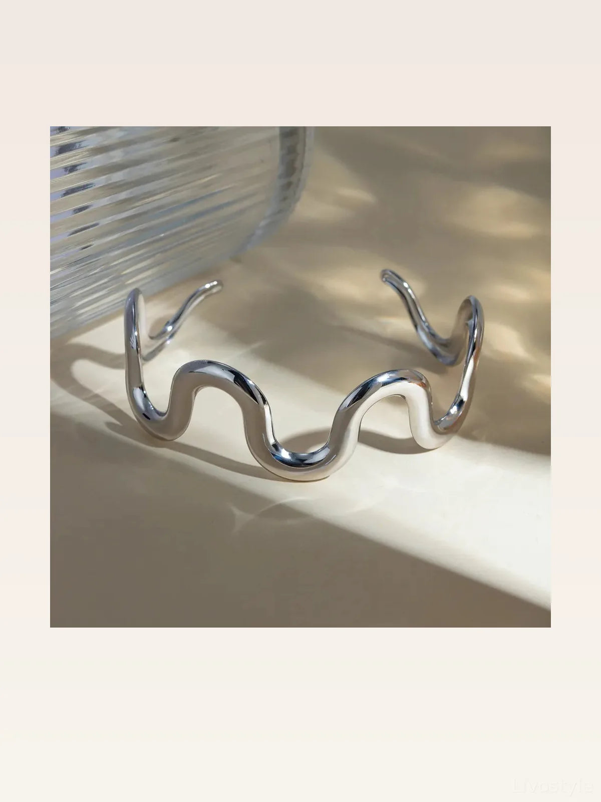 Stainless Steel Wave Shape Cuff Bracelet