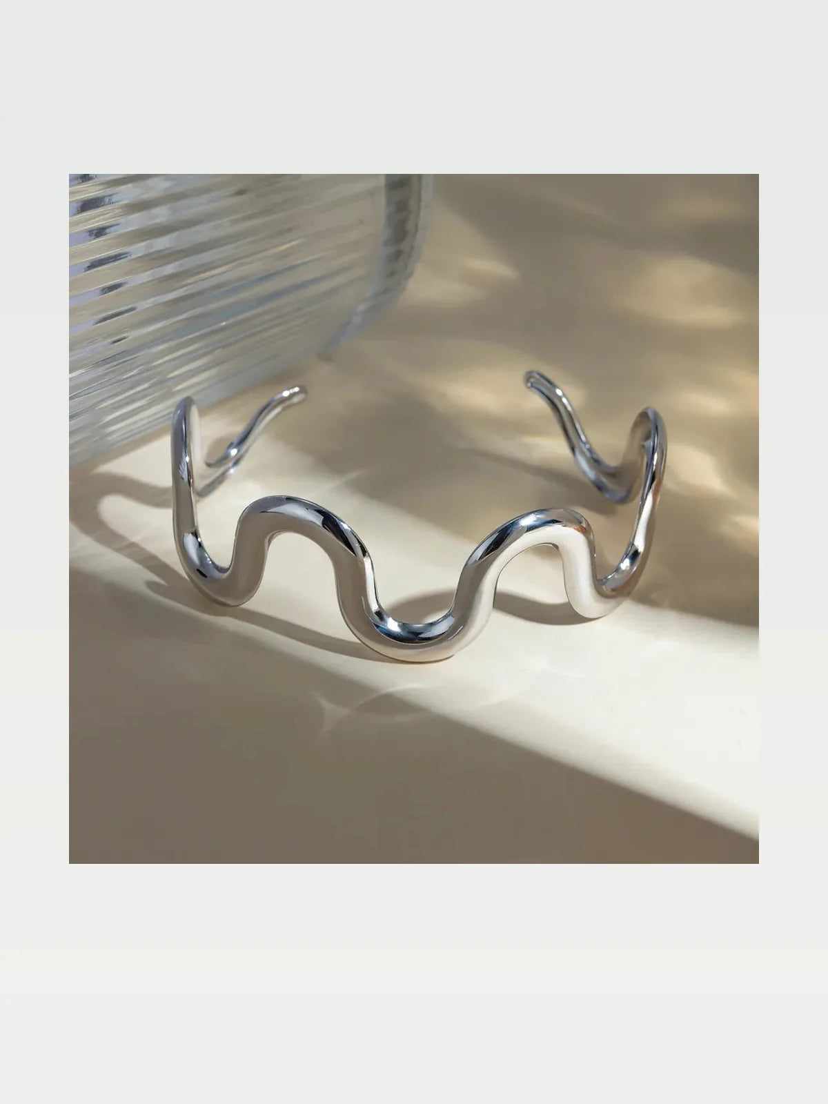 Stainless Steel Wave Shape Cuff Bracelet