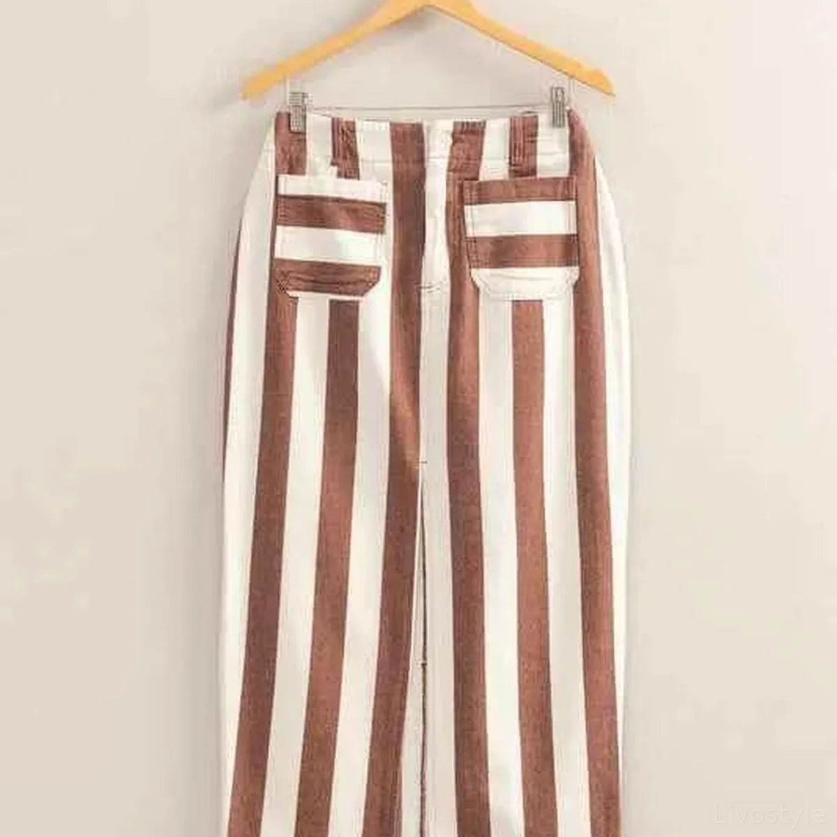 Striped Pocket Detail Cotton Maxi Skirt