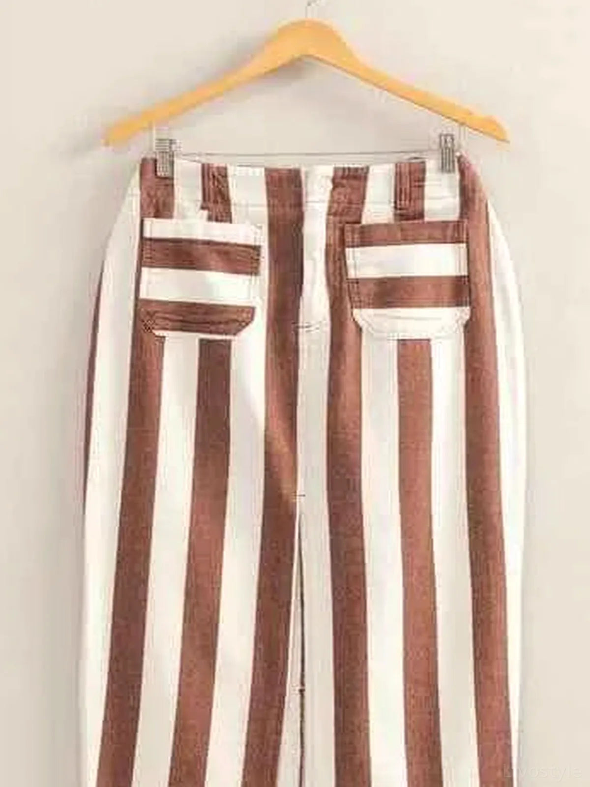 Striped Pocket Detail Cotton Maxi Skirt