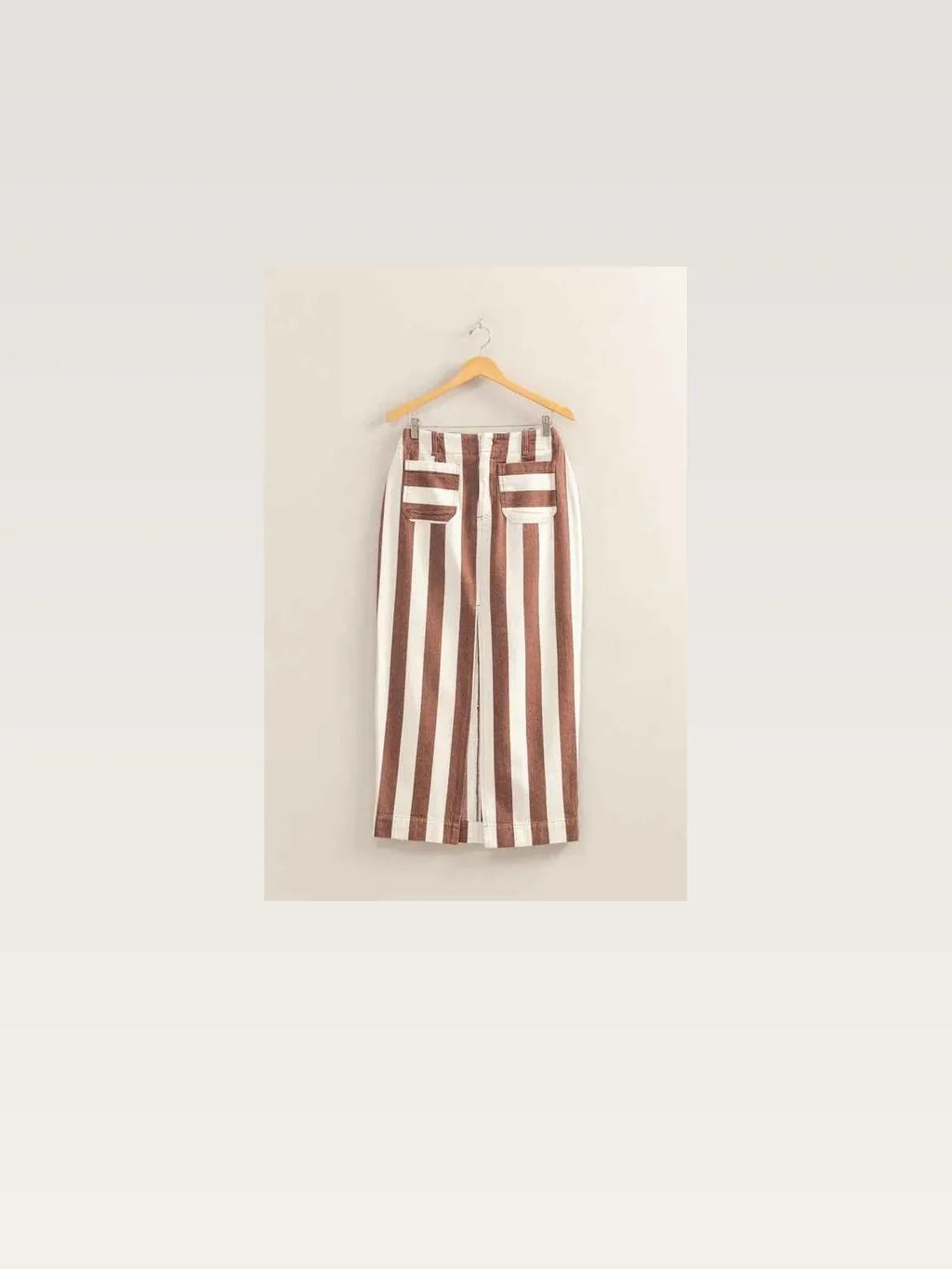 Striped Pocket Detail Cotton Maxi Skirt