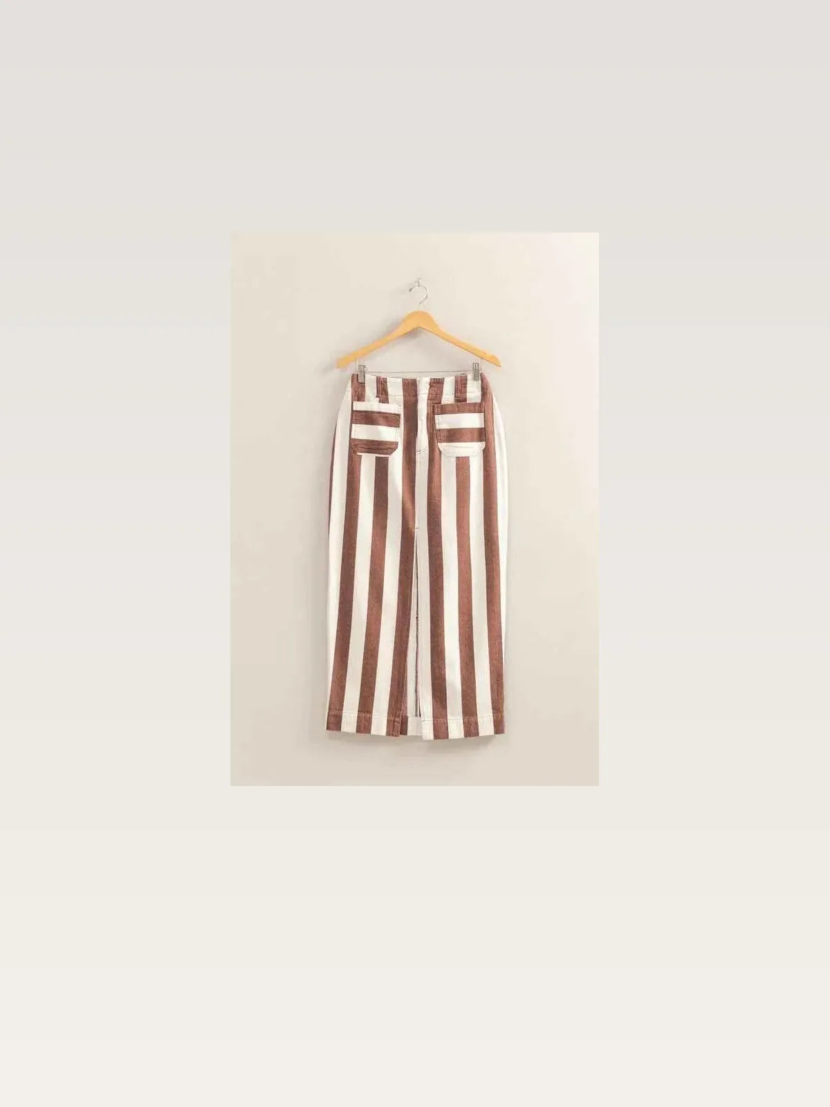 Striped Pocket Detail Cotton Maxi Skirt