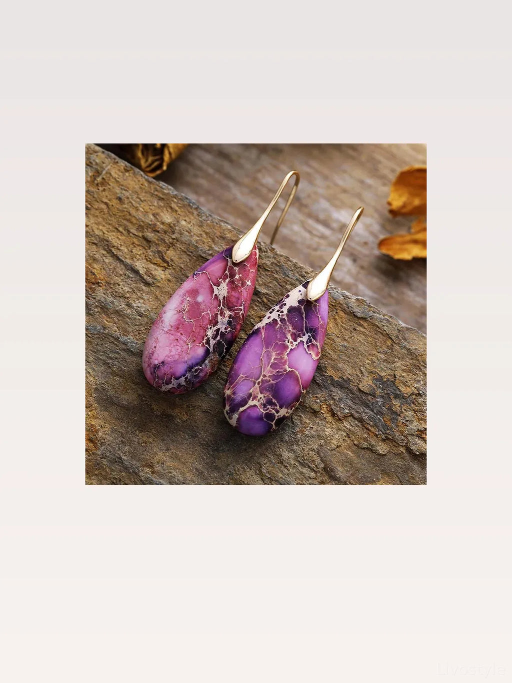 Teardrop Natural Stone Dangle Earrings
