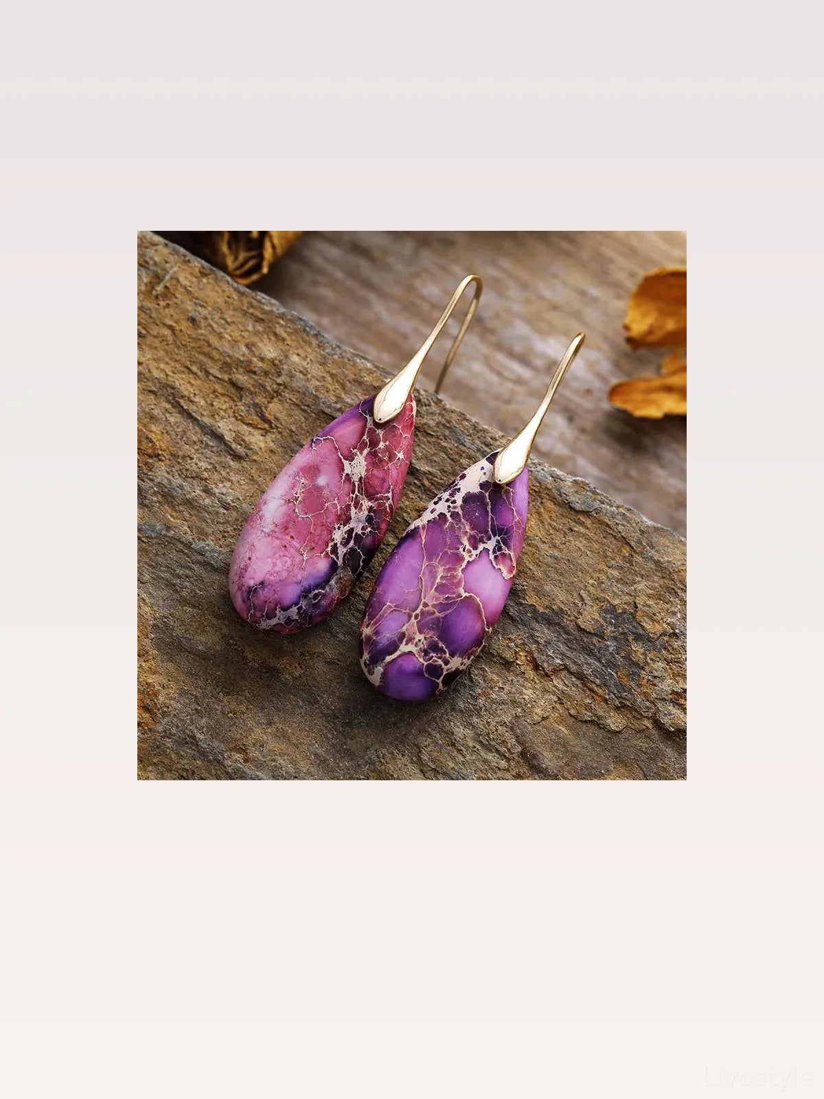 Teardrop Natural Stone Dangle Earrings