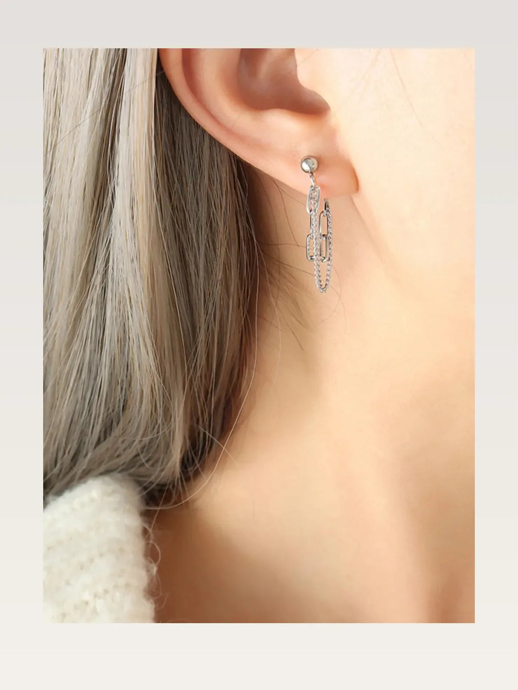 Titanium Steel Double Chain Drop Earrings
