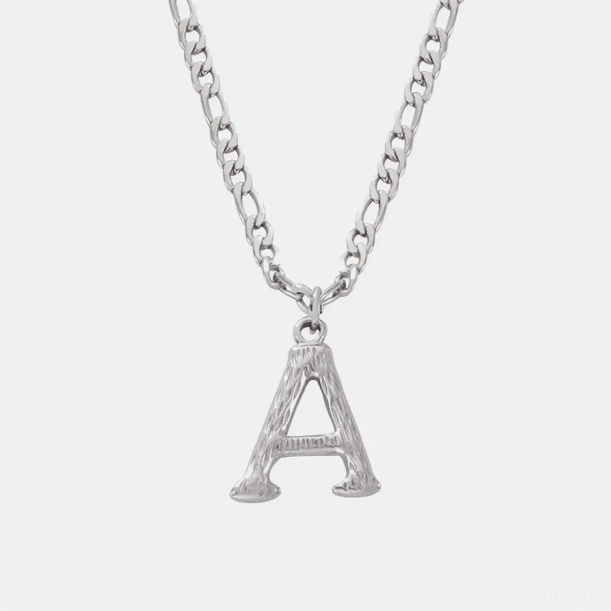 Titanium Steel Initial Letter Pendant Necklace