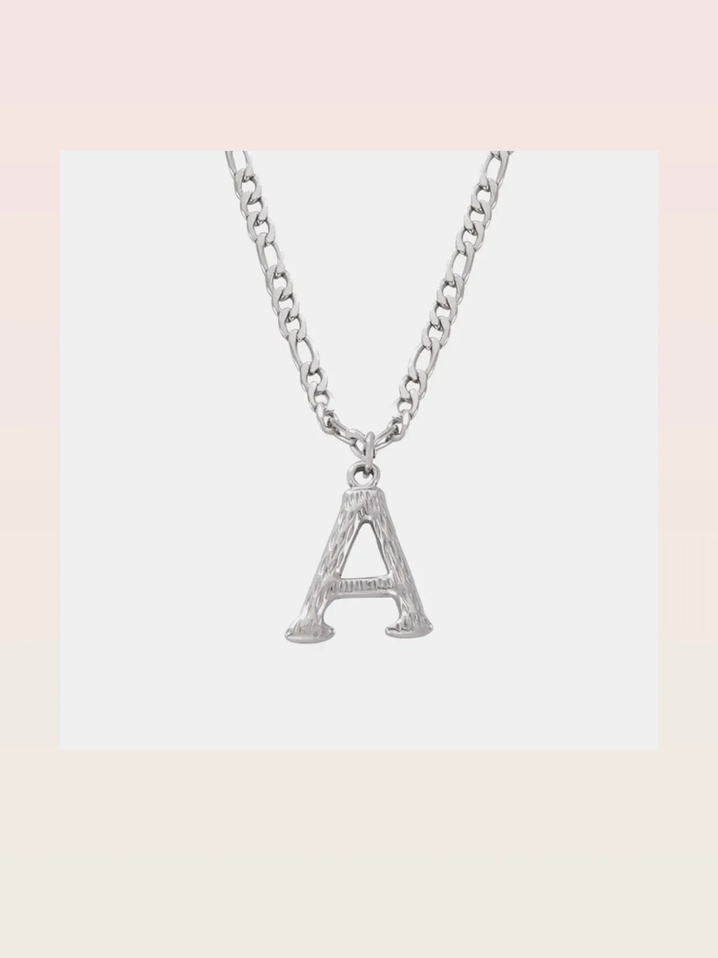 Titanium Steel Initial Letter Pendant Necklace