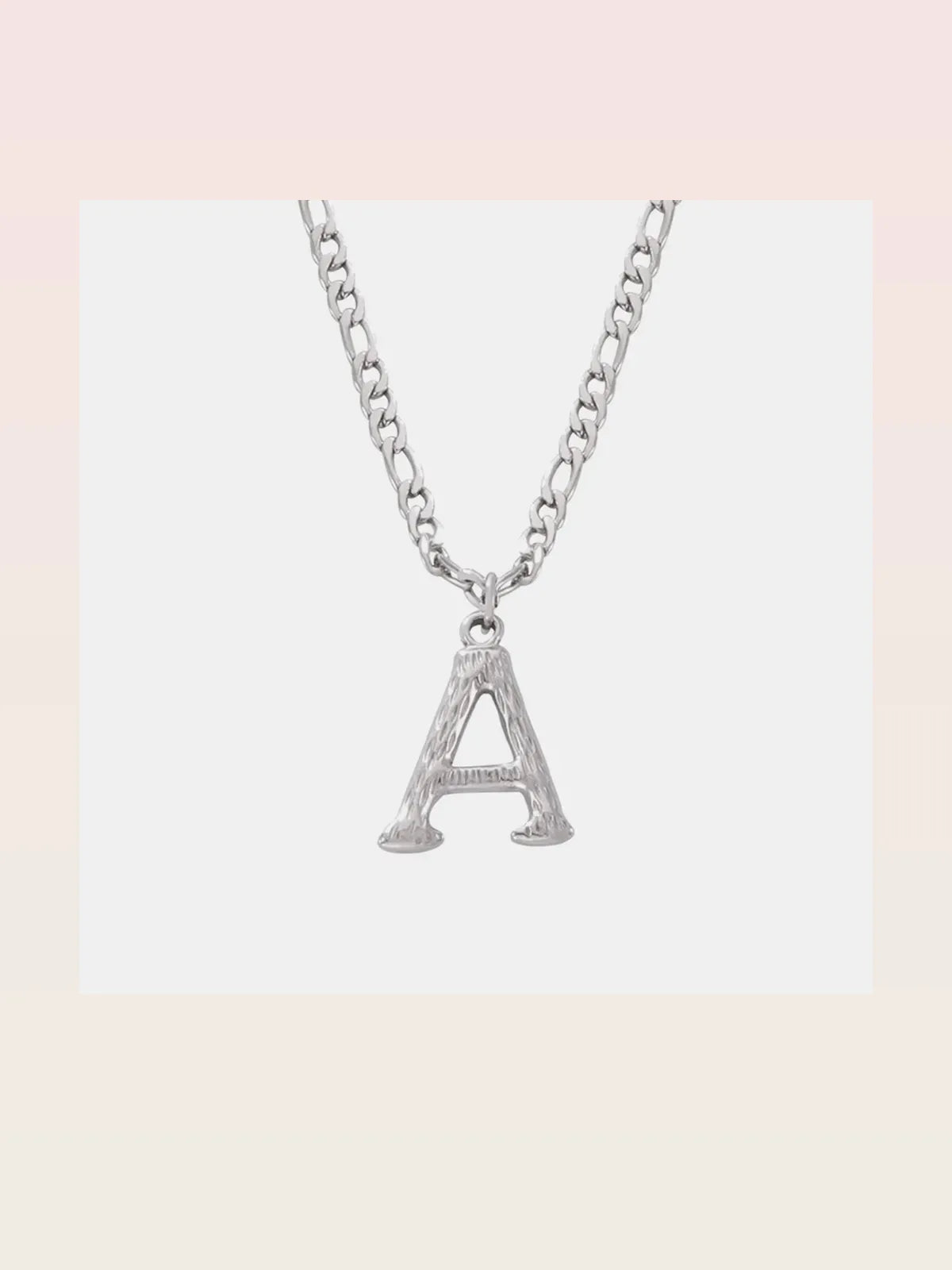 Titanium Steel Initial Letter Pendant Necklace