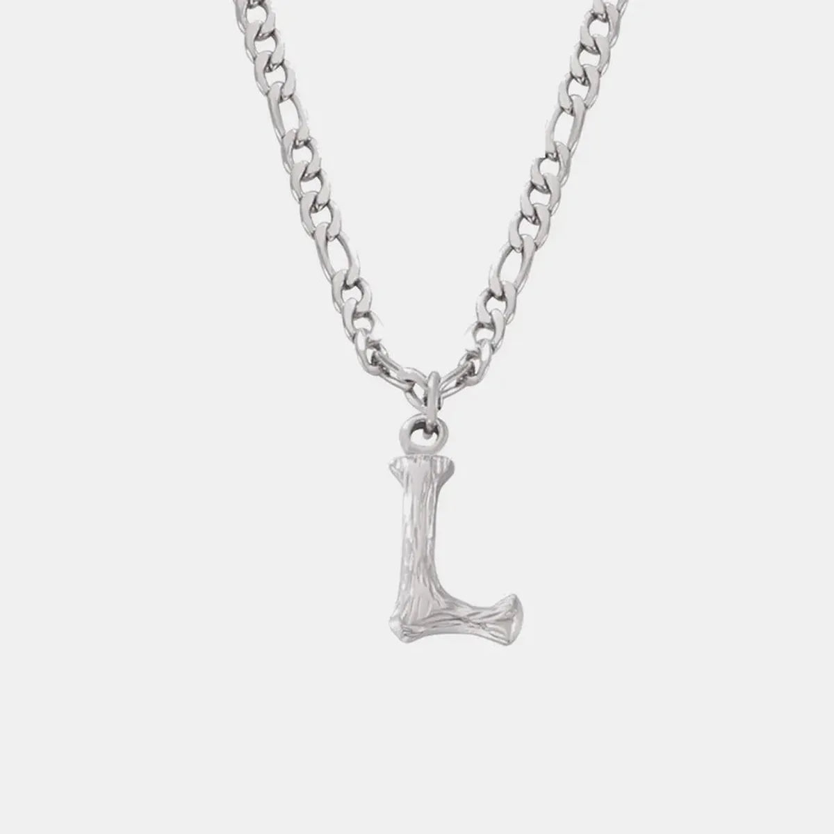 Titanium Steel Initial Letter Pendant Necklace